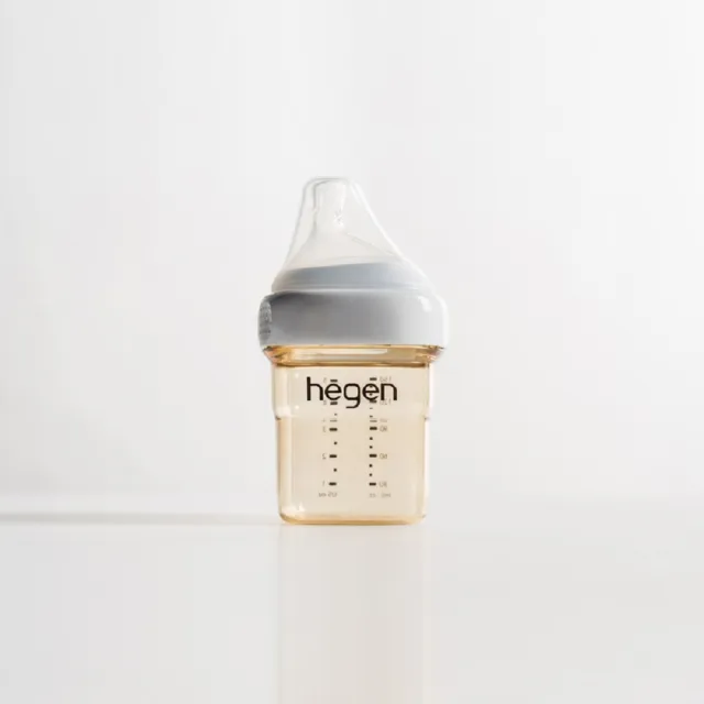 【hegen 總代理】金色奇蹟PPSU多功能方圓型寬口奶瓶 150ml(象牙白)