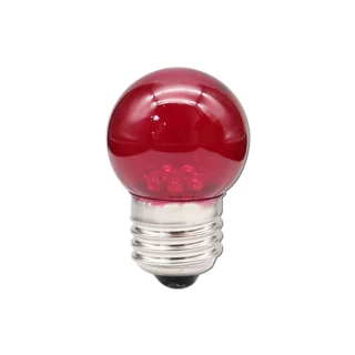 【朝日光電】8LED球型燈泡E27紅光-2入(LED燈泡)