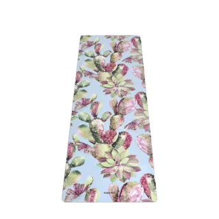 【加拿大Sugarmat】麂皮絨天然橡膠加寬瑜珈墊 3.0mm(春之奇蹟 Pink Succulents Suede)