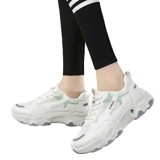 【89 zone】日系時尚小白質感網面透氣 女鞋 大尺碼 鞋 休閒鞋 運動鞋 慢跑鞋(綠)