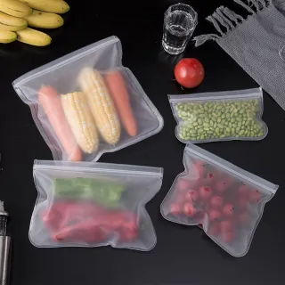 【Dagebeno荷生活】EVA透明食物保鮮袋 水果蔬菜食物密封袋 環保袋(XL號1個)