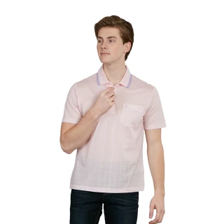 【ROBERTA 諾貝達】台灣製 舒適休閒 純棉短袖POLO棉衫(粉色)