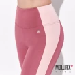 【Mollifix 瑪莉菲絲】環保拼接修飾動塑褲、瑜珈服、Legging(乾燥玫瑰)