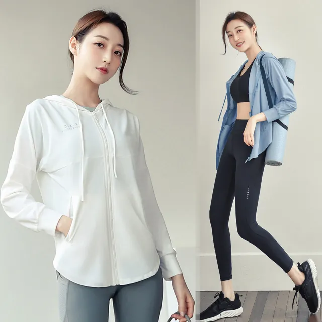 【BODYAIR】輕彈俏皮遮陽連帽罩衫外套(瑜珈.運動.慢跑.透氣.舞蹈.運動外套)