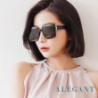 【ALEGANT】關島的夜靜星原(韓版微光焦點黑透視感方框墨鏡/UV400太陽眼鏡/韓星配戴款)