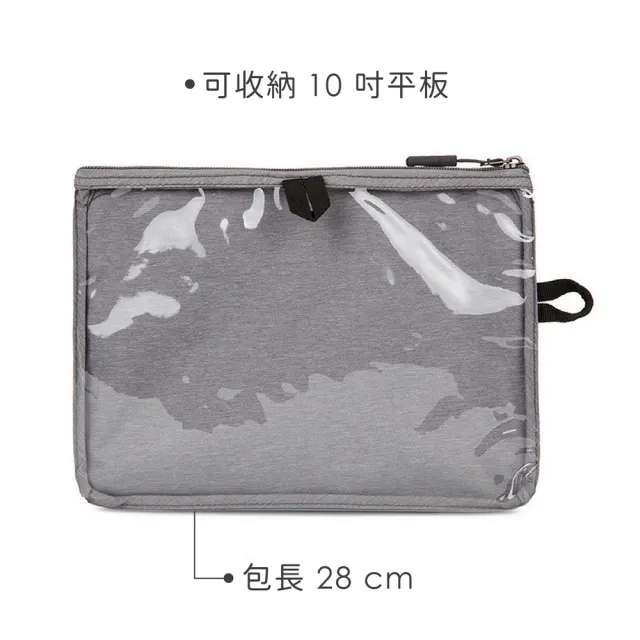 【Travelon】美國 10吋平板觸控收納袋 灰 / 收納包 收納袋 包配件 男包 女包 年末送禮