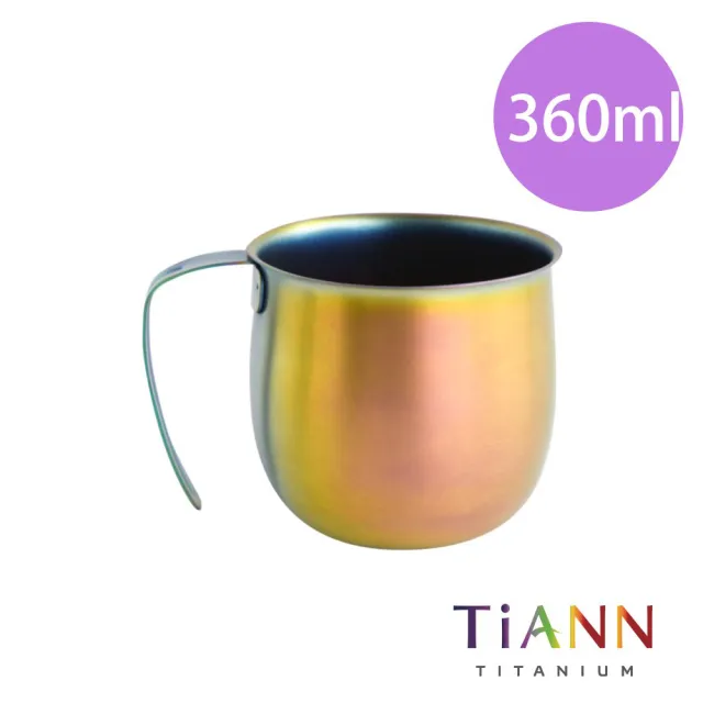 【TiANN 鈦安】鈦杯 純鈦 單層圓滿杯/馬克杯 兩入組(360ml)