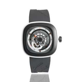 【SEVENFRIDAY】灰面 灰色橡膠錶帶 自動上鍊機械錶 男錶 母親節(P3-3)