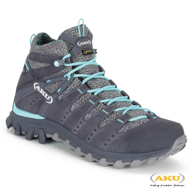 【AKU】女 中筒 輕量多功能登山健行鞋 深灰/亮藍 ALTERRA LITE MID GTX WS(AK714-274/登山鞋/健行鞋)