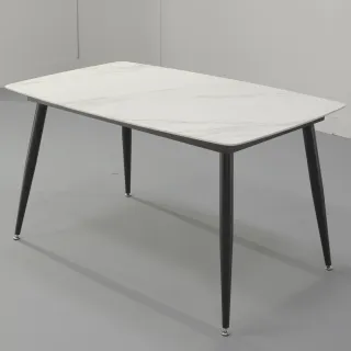 【直人木業】LARA 130/80公分高機能材質陶板桌(兩色面板可選)