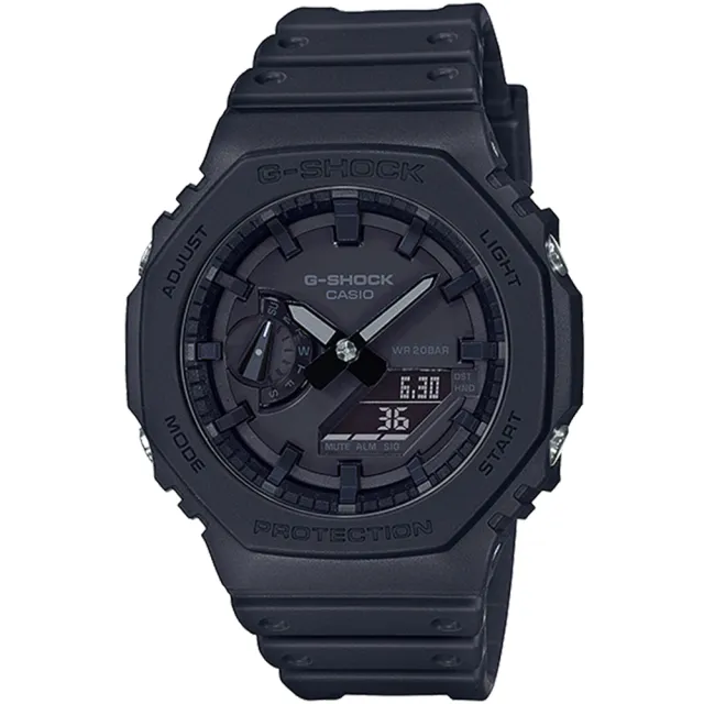 【CASIO 卡西歐】G-SHOCK 八角防護構造雙顯手錶  情人節 父親節 禮物(GA-2100-1A1)