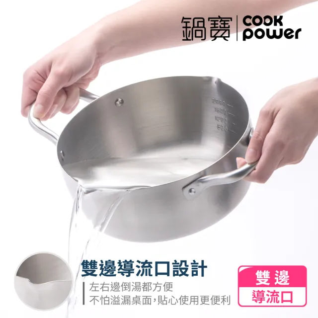 【CookPower 鍋寶】304不鏽鋼萬用湯鍋20CM-IH 電磁爐適用(含蓋)