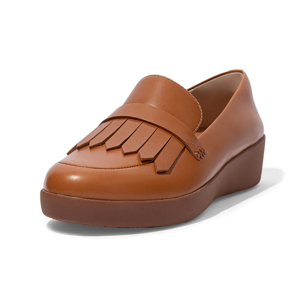 【FitFlop】SUPERSKATE FRINGE LOAFERS 優雅流蘇樂福鞋-女(淺褐色)