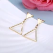 【Aphrodite 愛芙晶鑽】個性歐美三角幾何拼接耳環(黃金色)