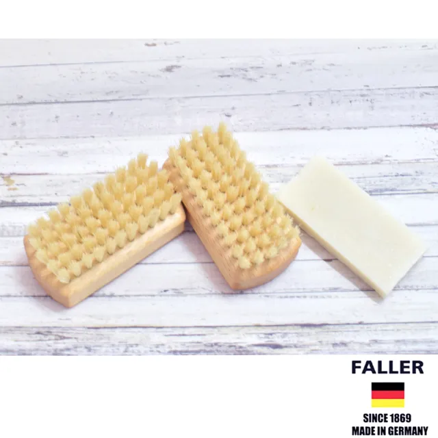 【FALLER德國芙樂森詠木香】德國製原木白豚鬃手部雙足清潔按摩刷(厚刷/沐浴按摩美容)