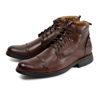 【Ferricelli】內側拉鍊時尚橫飾短靴 深棕色(F49601A-BR)
