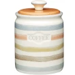 【KitchenCraft】咖啡陶製密封罐 復古條紋(保鮮罐 咖啡罐 收納罐 零食罐 儲物罐)