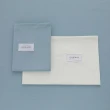 【GOLDEN-TIME】240織精梳棉薄被套床包組-青水藍(雙人)