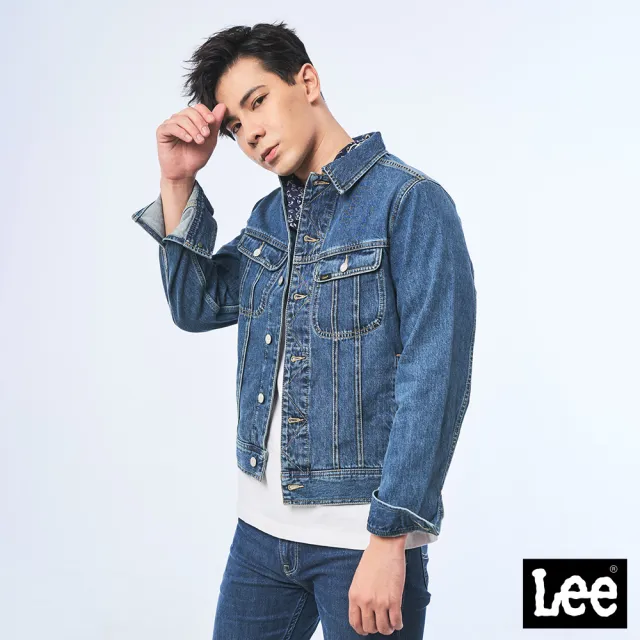 【Lee 官方旗艦】男裝 牛仔外套 / 經典版型 中淺藍洗水 標準版型(LL210220273)