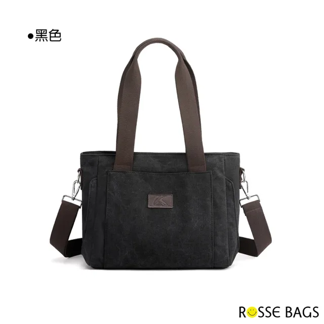 【Rosse Bags】休閒旅行帆布大容量托特包(現+預  卡其色 / 灰色 / 咖啡色 / 紫咖色