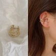 【Oni 歐妮】三層個性鑲鋯石 不對稱耳骨夾式耳環無耳洞耳扣耳夾耳窩夾(1個入)