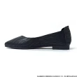 【ClayDerman】質感紋理真皮超柔軟尖頭平底鞋-黑色(9167007-99)