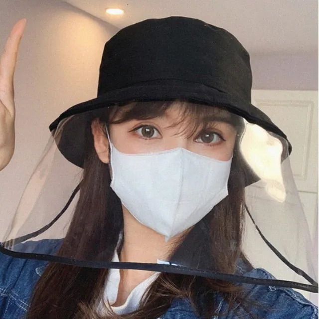 【MGSHOP】可拆式防飛沫面罩帽漁夫帽遮陽帽(親子款/可拆式)