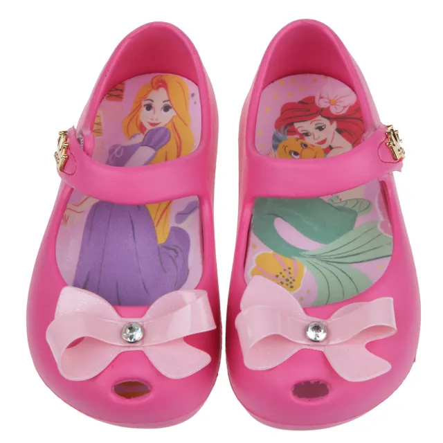 【布布童鞋】Disney迪士尼公主蝴蝶結桃紅色輕便公主涼鞋(D1G034H)
