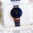 【ANNE KLEIN】ANNE KLEIN安妮克萊恩女錶型號AN00344(黑色錶面玫瑰金錶殼深黑色陶瓷錶帶款)