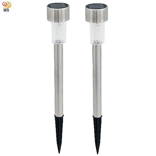【月陽】超值2入小鋼釘太陽能充電式自動光控LED庭園燈草坪燈(5016D2)