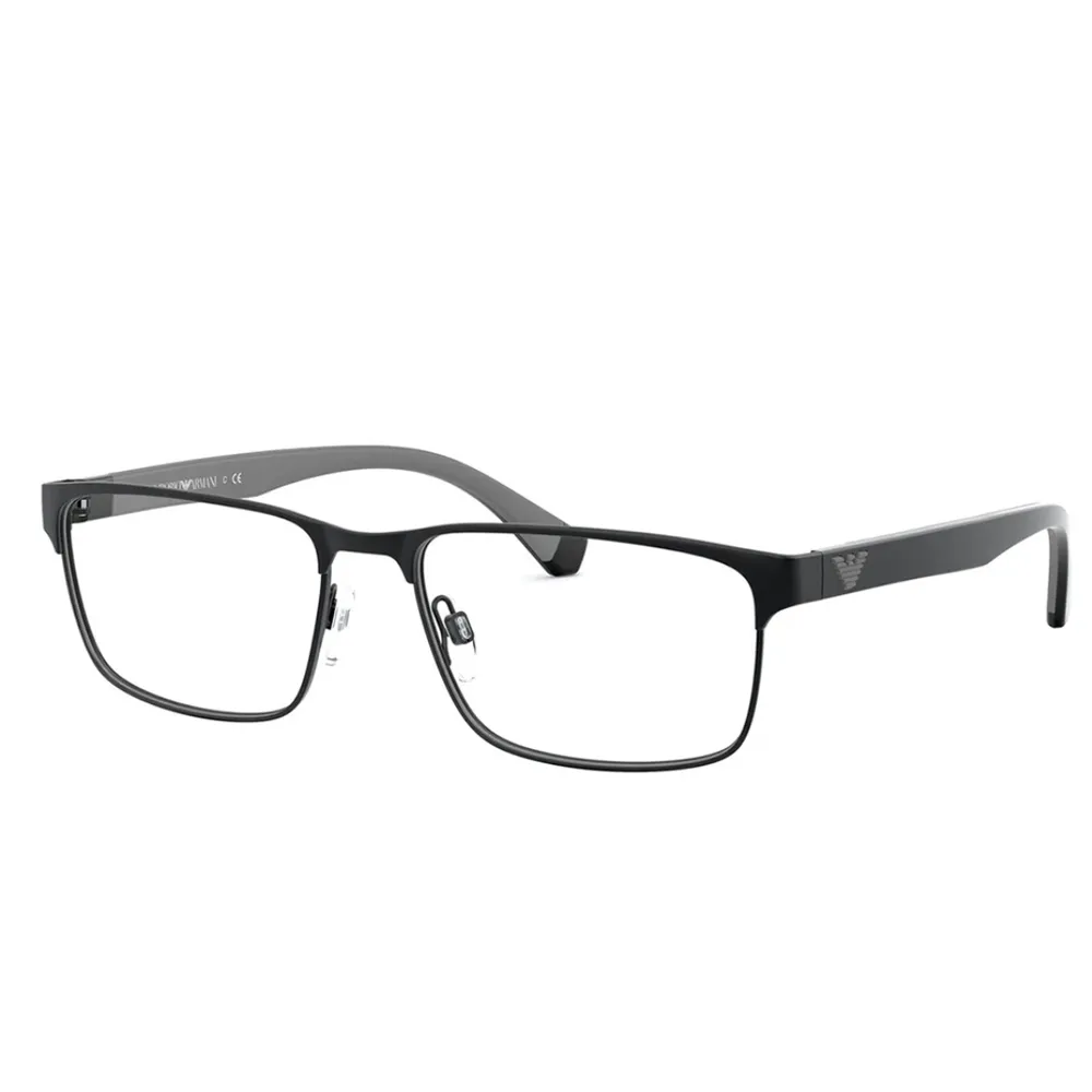 【EMPORIO ARMANI】亞曼尼 時尚複合光學眼鏡 EA1105 3014 54mm 霧黑 公司貨