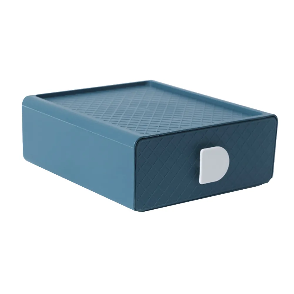 【E.City】可疊加菱紋桌上型抽屜收納盒