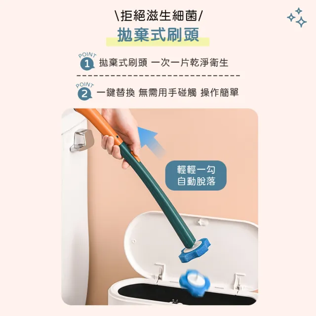 【樂邁家居】拋棄式馬桶刷頭補充包(8入組)