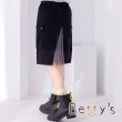 【betty’s 貝蒂思】微洗色古著風短裙(黑色)