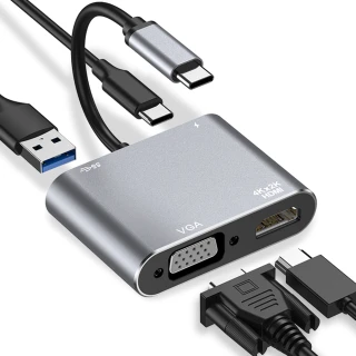 【ANTIAN】Type-C 四合一多功能HUB轉接器 PD快充 USB3.0集線器 HDMI轉接頭