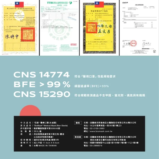 【BioMask保盾】醫療口罩 淡紫 成人用 30片/盒 未滅菌(醫療級、雙鋼印、台灣製造)