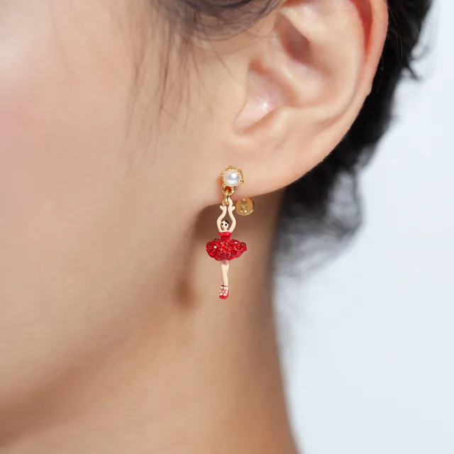 【Les Nereides】迷你芭蕾-紅鑽耳環