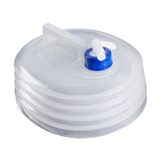 【戶外用品】食品級PE提把水龍頭摺疊水桶-15L(大容量 露營 派對 烤肉 登山 取水袋 儲水桶 儲水箱 折疊水桶)