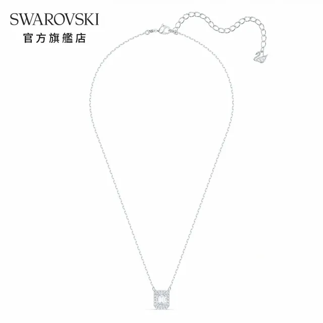 【SWAROVSKI 官方直營】MILLENIA 白金色白水晶正方形項鏈 交換禮物(Collection I)