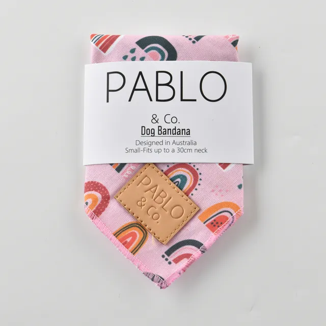【Pablo & Co】寵物領巾 毛小孩 領巾 方巾 更美麗彩虹 M