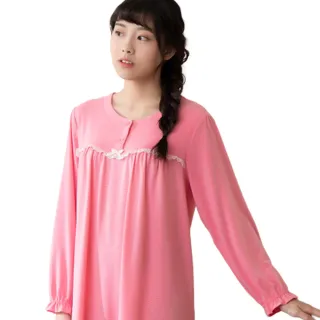 【Wacoal 華歌爾】睡衣-睡眠研究所 M-L長袖裙裝 EKS發熱紗-LWB08413NB(溫暖藍)