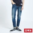 【EDWIN】男裝 503輕磨破窄管牛仔褲(中古藍)