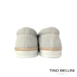 【TINO BELLINI 貝里尼】男款 牛皮草編拼接簡約百搭休閒鞋H4T0007-0(灰)