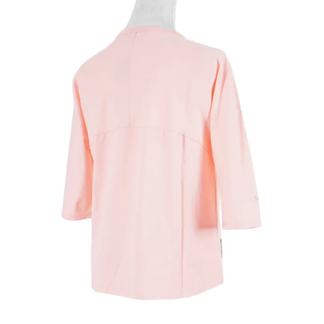 【MIZUNO 美津濃】Mizuno T-Shirt 女 T恤 短袖 七分袖 復古 休閒 修飾 MIT 粉紅(D2TA120266)
