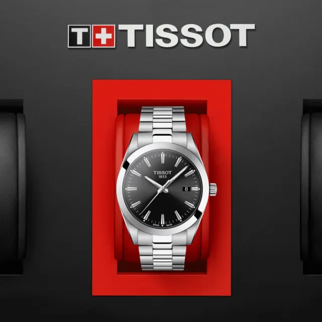 【TISSOT 天梭 官方授權】GENTLEMAN系列 正裝石英腕錶 / 40mm 母親節 禮物(T1274101105100)
