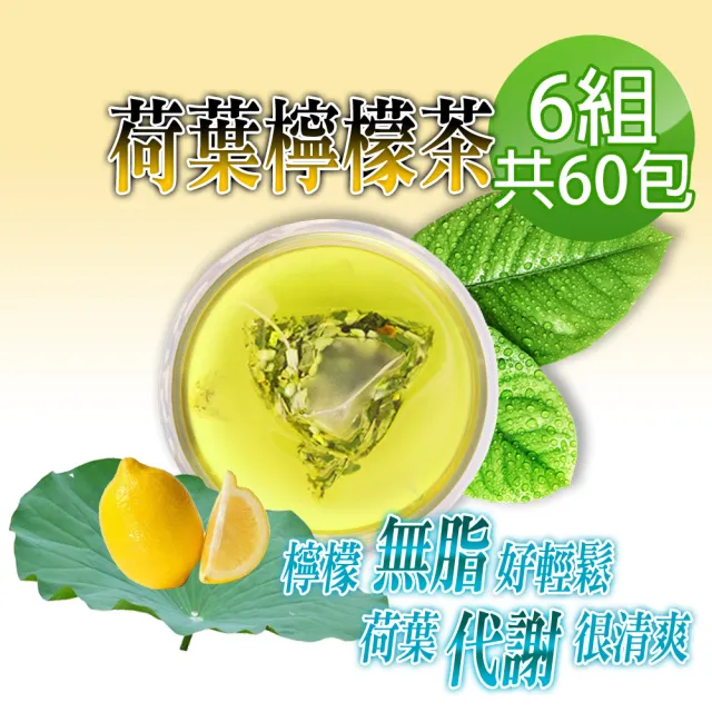 【蔘大王】荷葉檸檬茶包X6組（6gX10入/組）長效期版(解油雙寶 回甘很到位 代謝很輕鬆 無咖啡因無茶鹼)