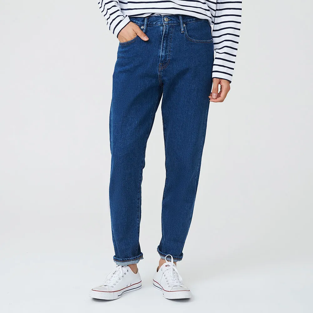 【GAP】男裝 寬鬆錐形牛仔褲 輕透氣系列-藍色(695968)