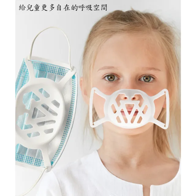 【DW 達微科技】SC07第三代兒童透氣舒適款全罩立體矽膠口罩支架(20入組)