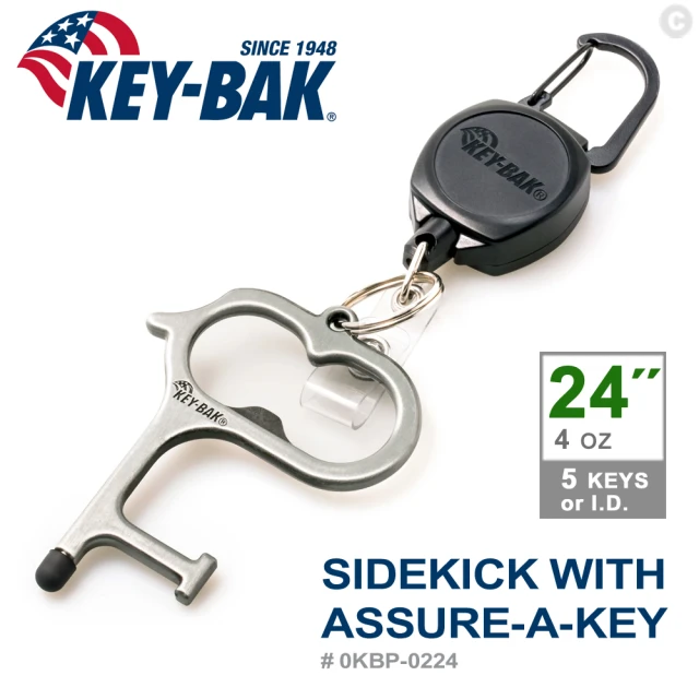 【WCC】KEY BAK SIDEKICK系列 24”伸縮鑰匙圈+Assure-A-Key多功能指環(0KBP-0224)
