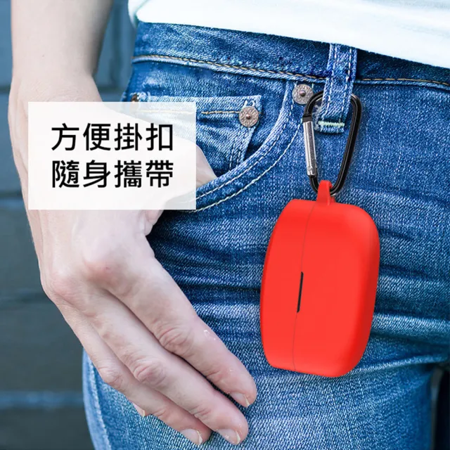 【3D Air】SONY WF-1000XM4 藍芽耳機盒掛扣矽膠保護套(黑色)